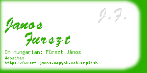 janos furszt business card